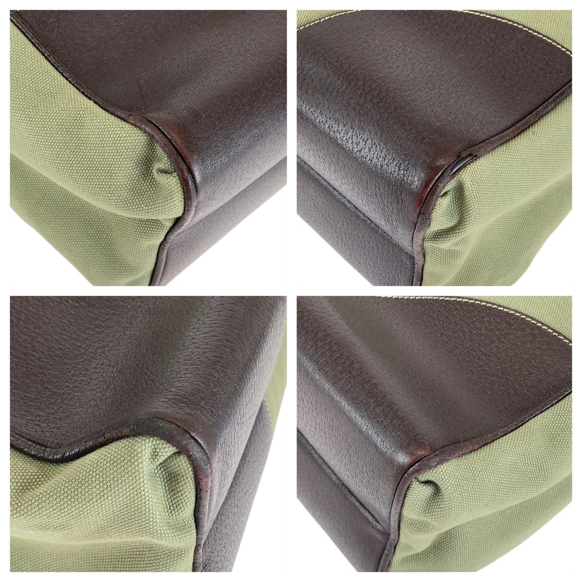 PRADA Prada Triangle logo plate Khaki Brown Silver hardware Canvas/Leather Tote bag Shoulder bag Unisex Women's