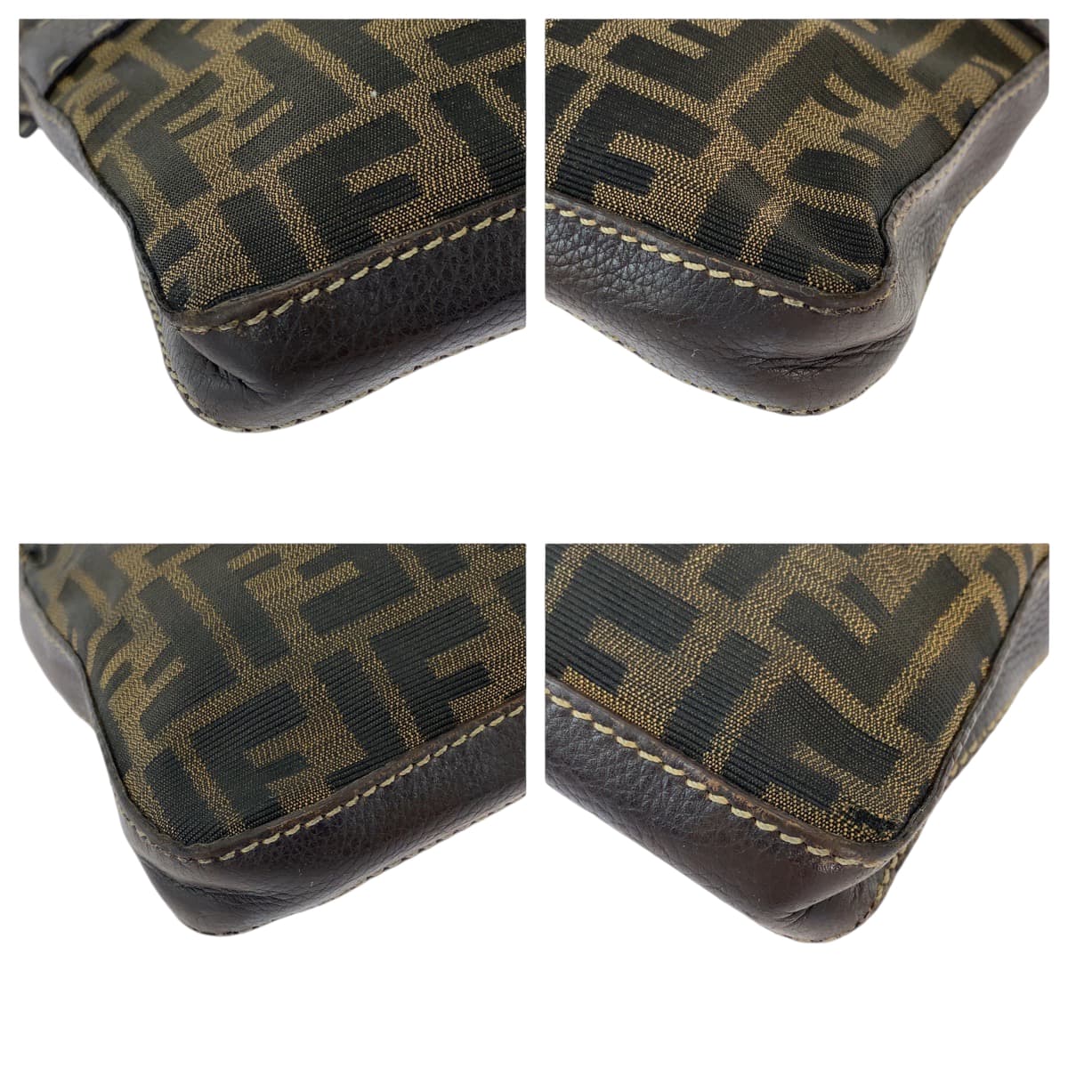 12999
FENDI フェンディ ヴィンテージ ズッカ柄 ブラウン ベージュ ゴールド金具 キャンバス 8BT092 ショルダーバッグ ポシェット  レディース