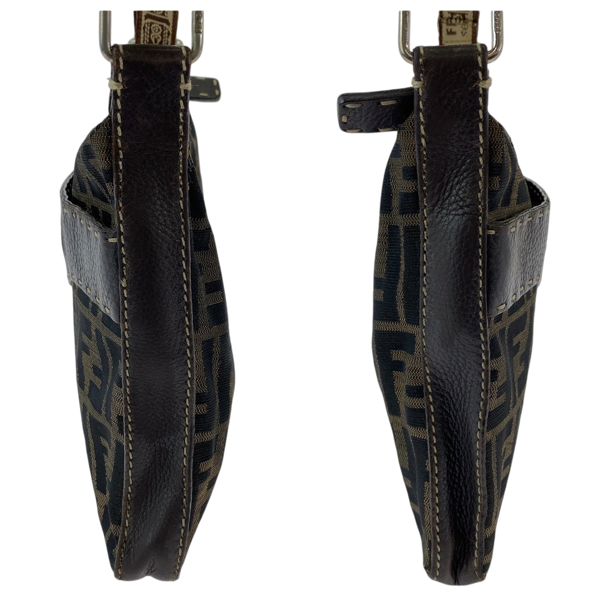 12999
FENDI フェンディ ヴィンテージ ズッカ柄 ブラウン ベージュ ゴールド金具 キャンバス 8BT092 ショルダーバッグ ポシェット  レディース