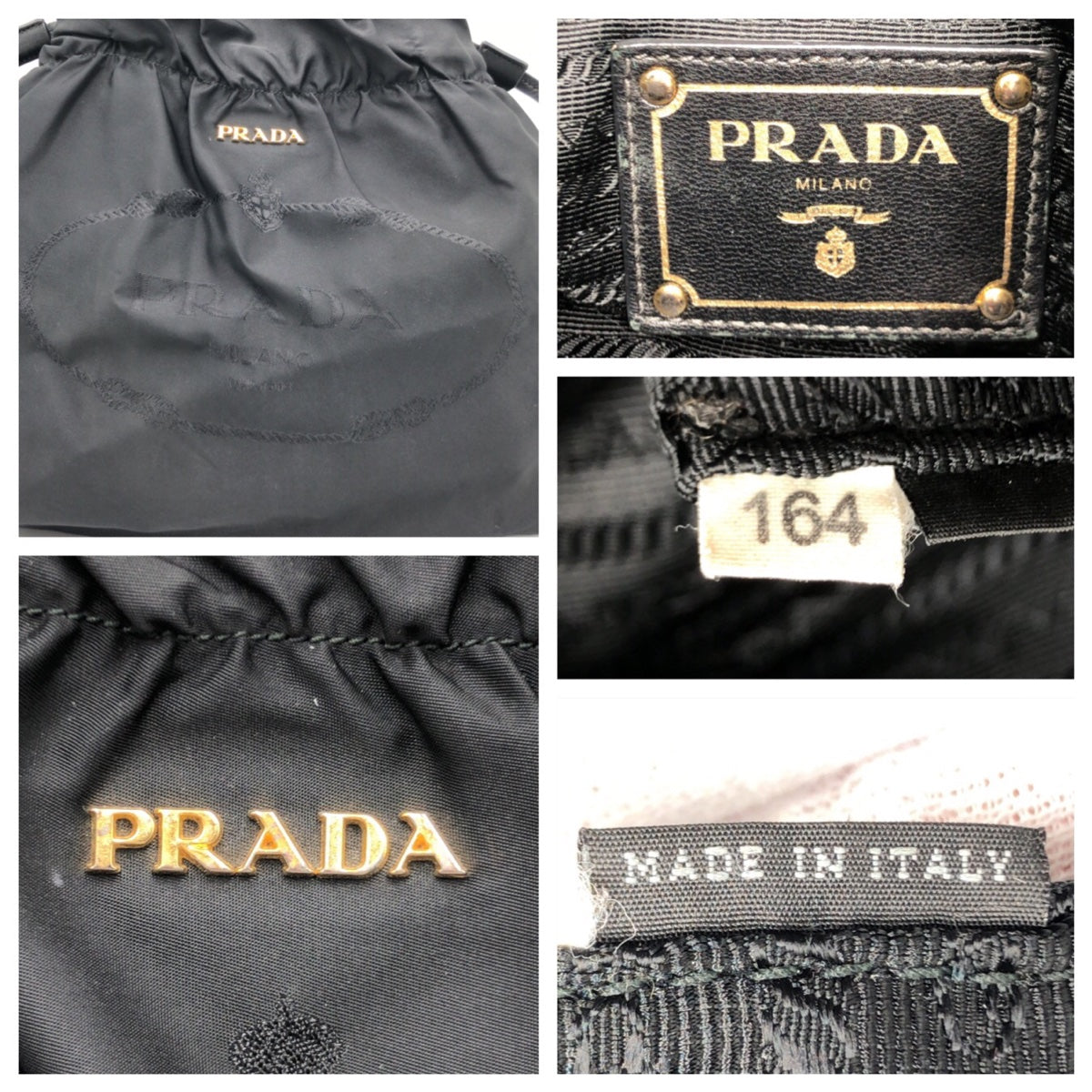 13001
PRADA プラダ テスート ジャガードロゴ ブラック 黒 ナイロン ショルダーバック トートバッグ  レディース