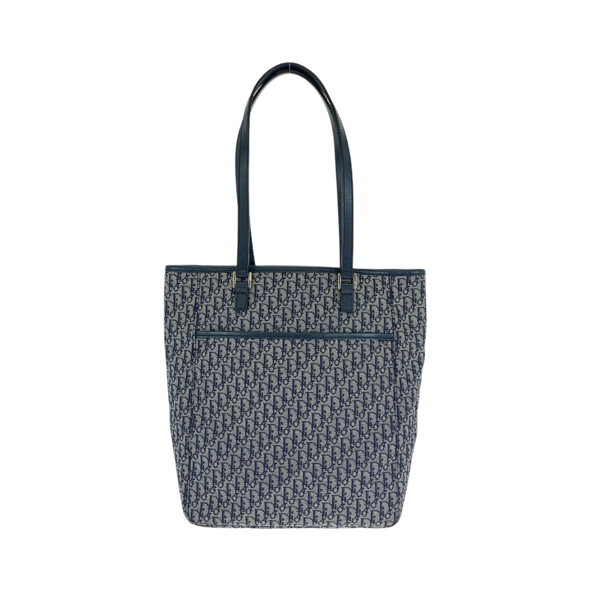 13003
Dior ディオール ヴィンテージ トロッター オブリーク ジャガード ネイビー グレー シルバー金具 キャンバス トートバッグ ハンドバッグ  レディース