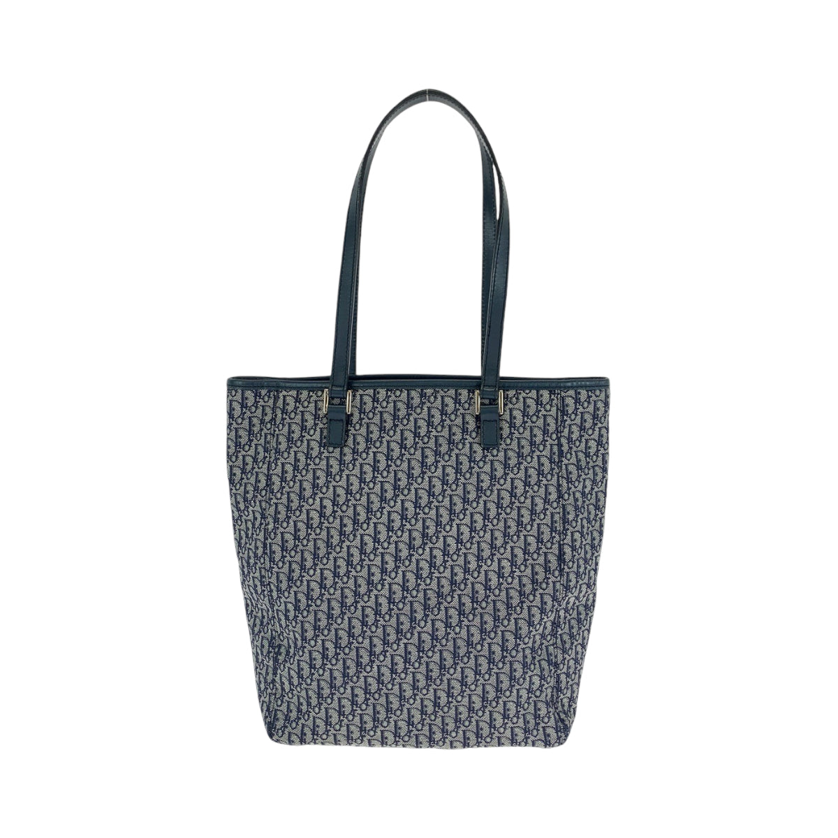 13003
Dior ディオール ヴィンテージ トロッター オブリーク ジャガード ネイビー グレー シルバー金具 キャンバス トートバッグ ハンドバッグ  レディース