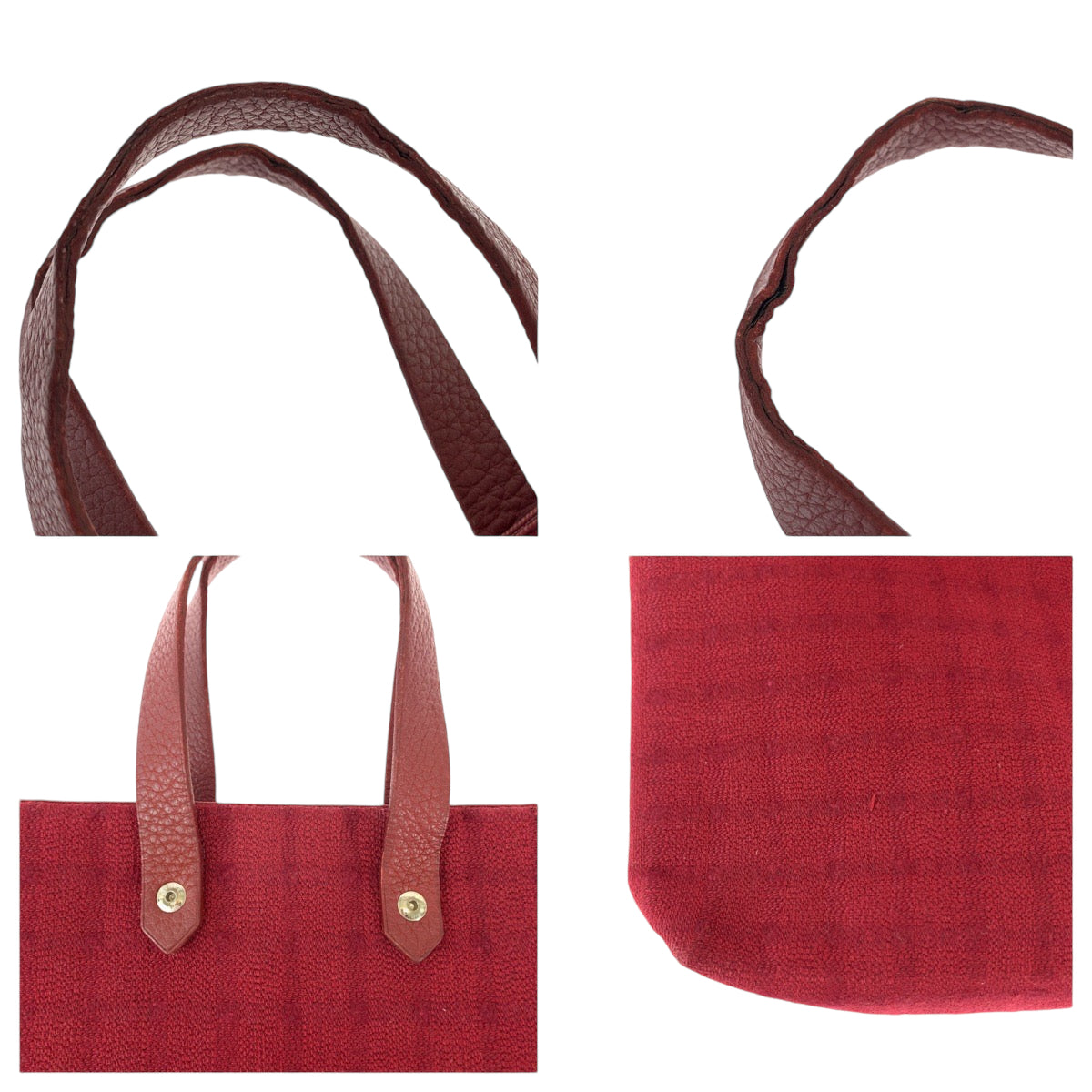 13004
HERMES エルメス アメダバ ディアゴPM レッド シルバー金具 ウール トートバッグ ハンドバッグ  レディース