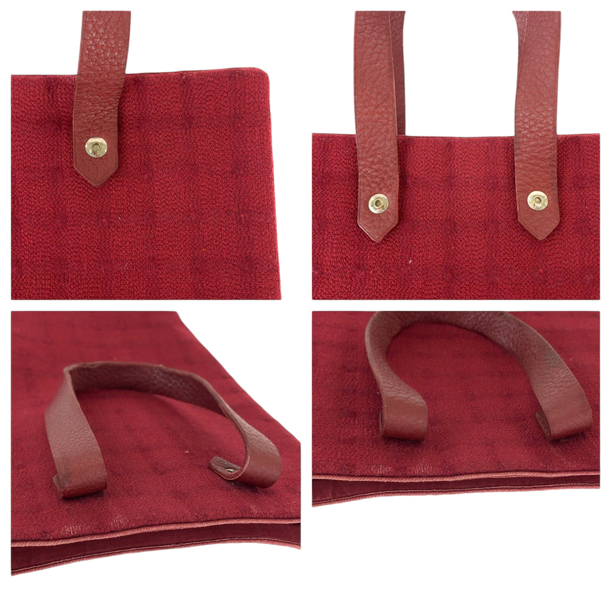 13004
HERMES エルメス アメダバ ディアゴPM レッド シルバー金具 ウール トートバッグ ハンドバッグ  レディース