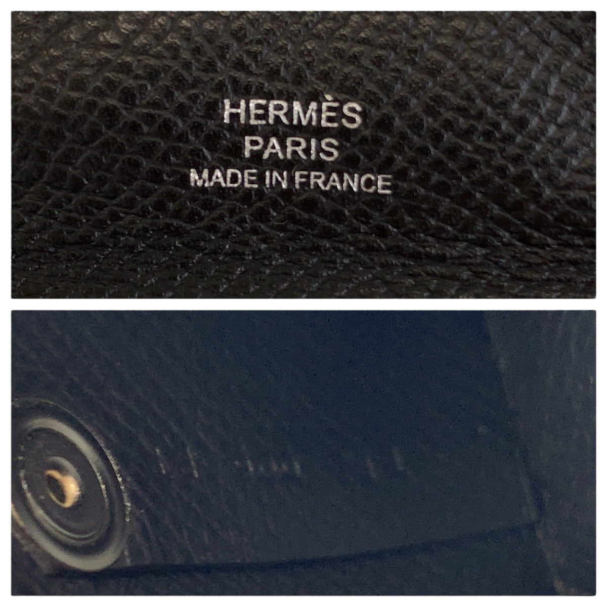13006
HERMES エルメス バスティア 男女兼用 ブラック 黒 ヴォーエプソン コインケース 小銭入れ A刻印  メンズ