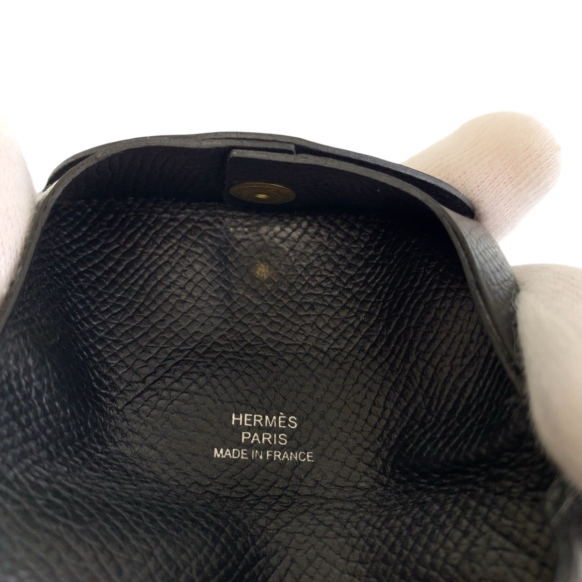13006
HERMES エルメス バスティア 男女兼用 ブラック 黒 ヴォーエプソン コインケース 小銭入れ A刻印  メンズ