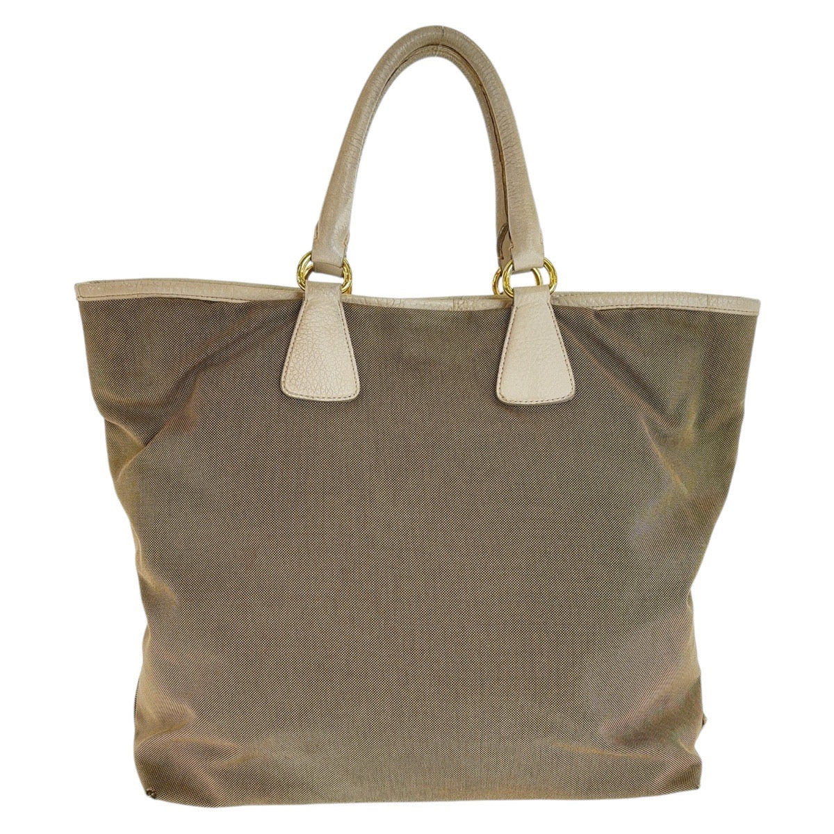 12835
 PRADA Prada Logo Jacquard Beige Gold Hardware Canvas/Leather Tote Bag Shoulder Bag 2way Women's