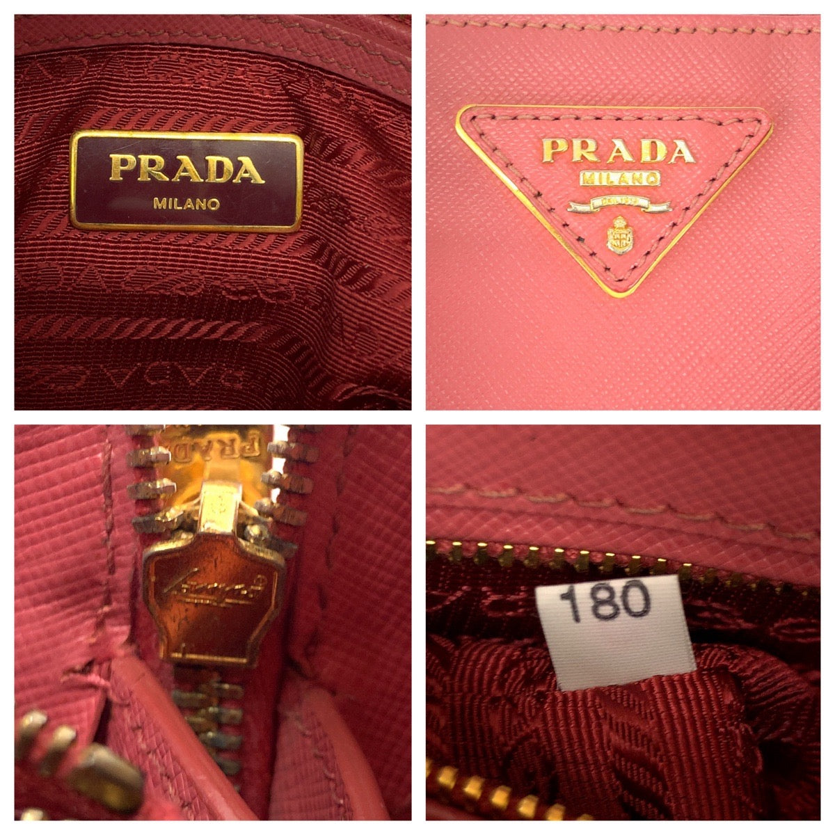 12834
 PRADA Prada Saffiano Luxe Pink Gold Hardware Leather BL0838 Handbag Shoulder Bag 2way Women's