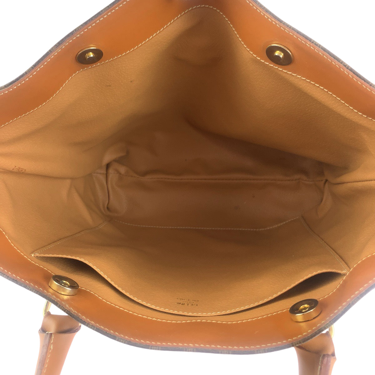 13008
CELINE セリーヌ ヴィンテージ マカダム柄 ブラウン ゴールド金具 PVC CE06 2 トートバッグ ショルダーバッグ  レディース