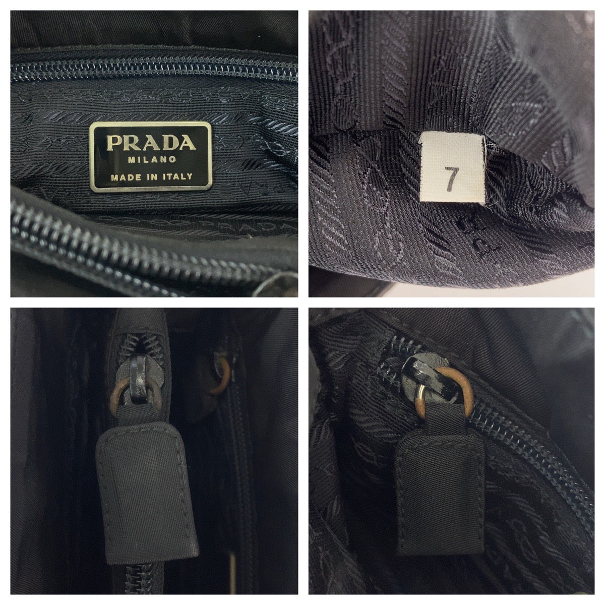 13010
PRADA プラダ テスート 三角ロゴプレート ブラック 黒 ナイロン トートバッグ ショルダーバッグ  レディース