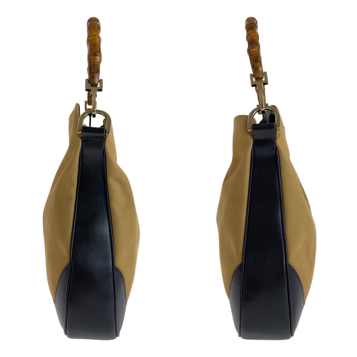 13011
GUCCI グッチ シェリーライン バンブー ベージュ ゴールド金具 キャンバス / レザー 1.4095 ホーボー ショルダーバッグ ハンドバッグ  レディース