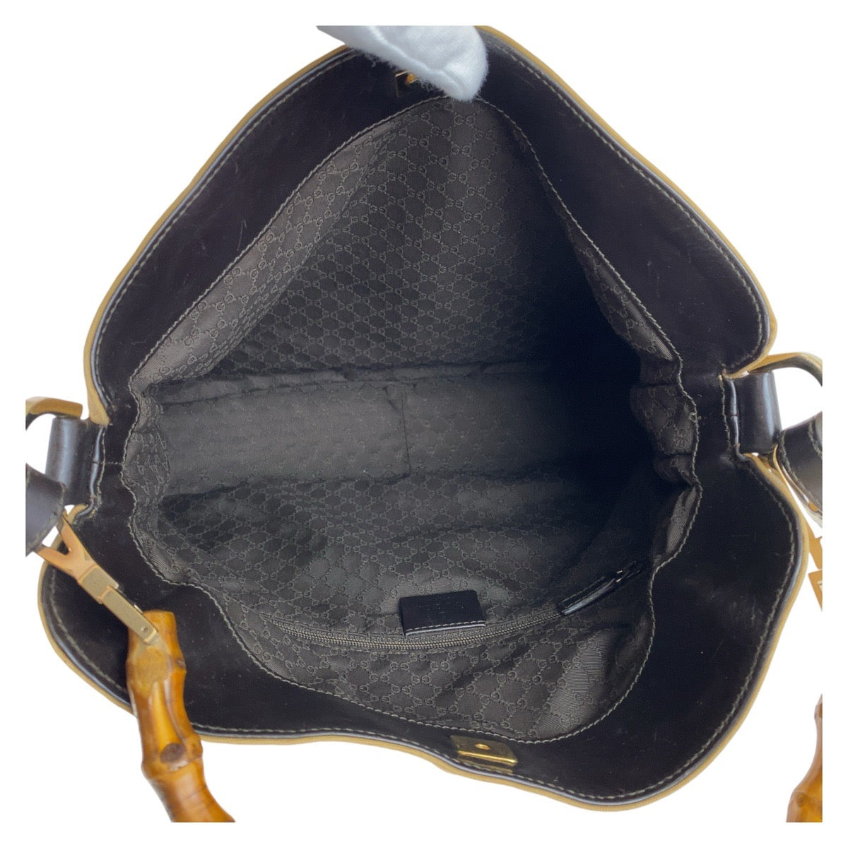 13011
GUCCI グッチ シェリーライン バンブー ベージュ ゴールド金具 キャンバス / レザー 1.4095 ホーボー ショルダーバッグ ハンドバッグ  レディース