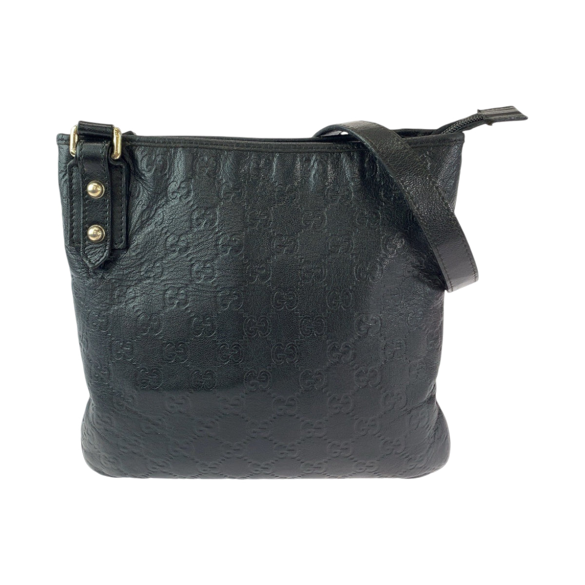 13013
GUCCI グッチ グッチシマ ブラック 黒 シルバー金具 レザー 239347 ショルダーバッグ ポシェット  メンズ