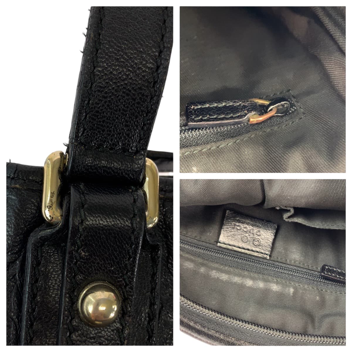 13013
GUCCI グッチ グッチシマ ブラック 黒 シルバー金具 レザー 239347 ショルダーバッグ ポシェット  メンズ