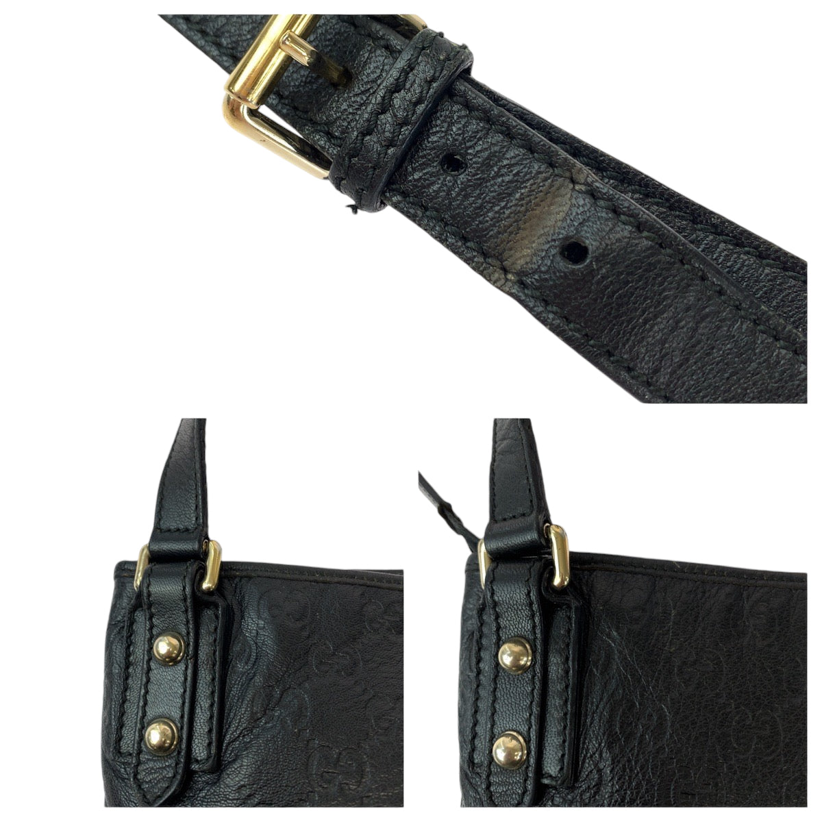 13013
GUCCI グッチ グッチシマ ブラック 黒 シルバー金具 レザー 239347 ショルダーバッグ ポシェット  メンズ