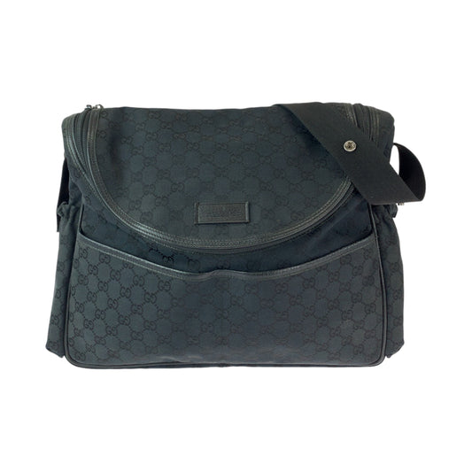 13014
GUCCI グッチ ブラック 黒 シルバー金具 GGキャンバス 123326 ショルダーバッグ メッセンジャーバッグ マザーズバッグ  レディース ABP26