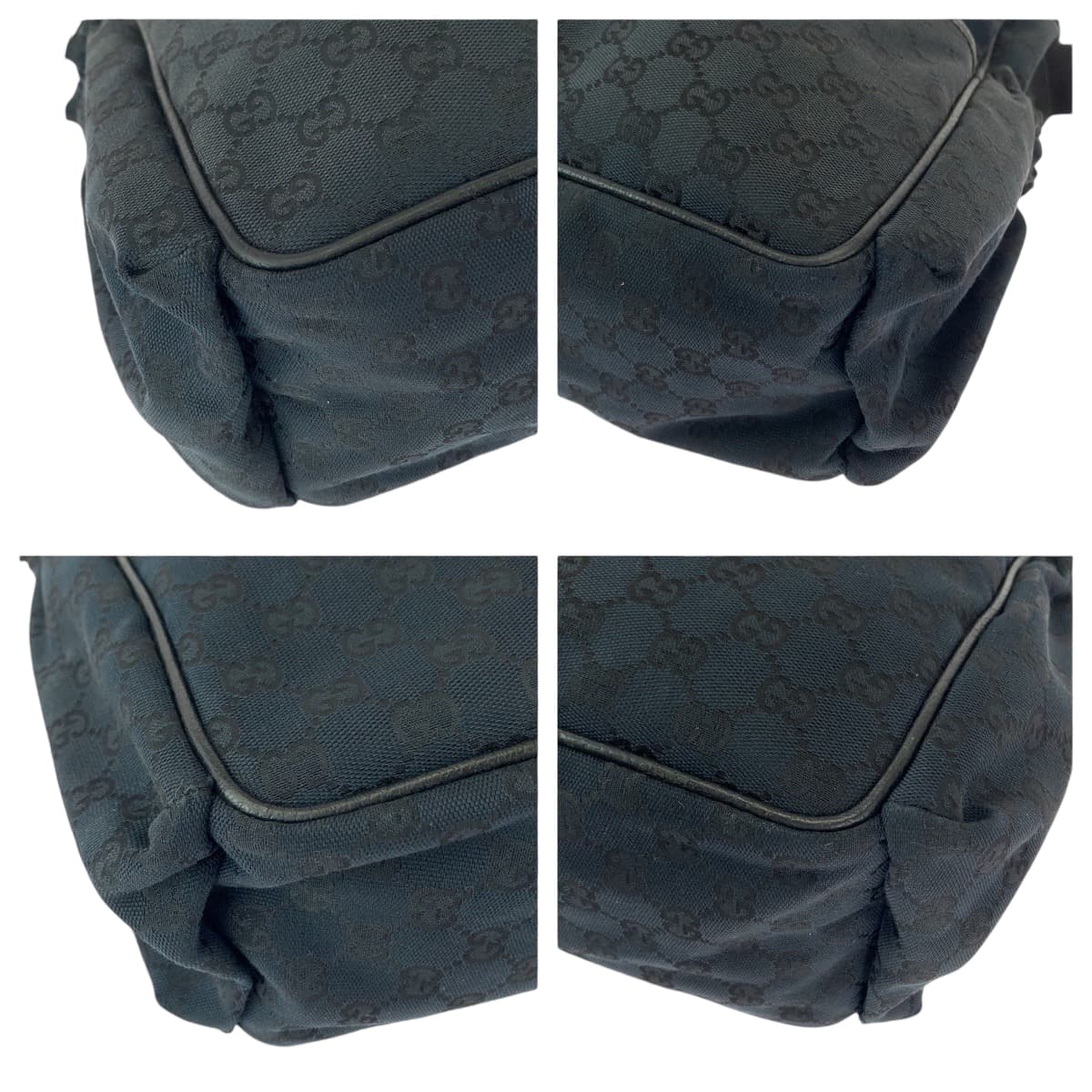 13014
GUCCI グッチ ブラック 黒 シルバー金具 GGキャンバス 123326 ショルダーバッグ メッセンジャーバッグ マザーズバッグ  レディース ABP26