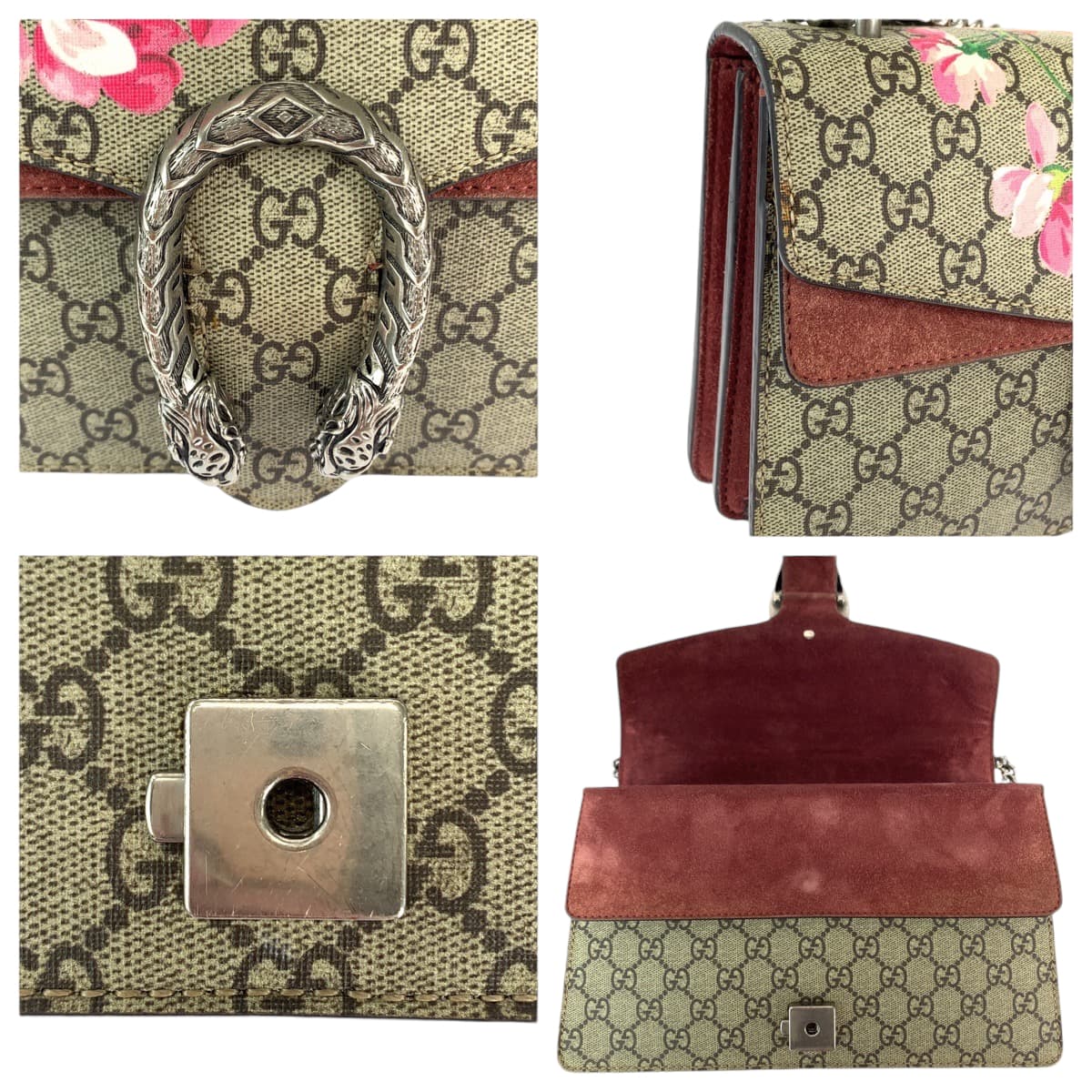 111917
GUCCI グッチ ディオニュソス ベージュ ピンク シルバー金具 GGスプリームキャンバス 400249 チェーンショルダーバッグ 肩掛け  レディース