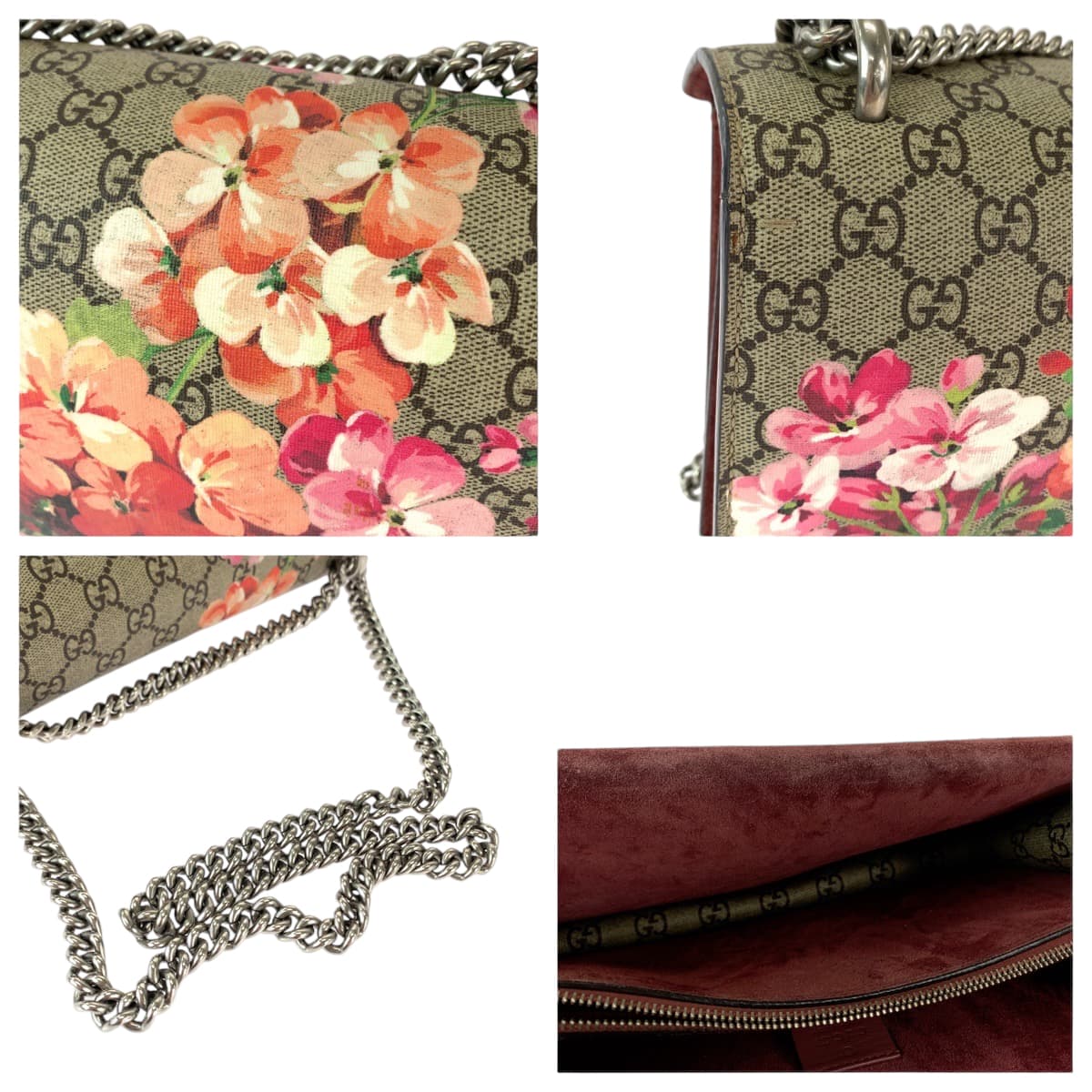 111917
GUCCI グッチ ディオニュソス ベージュ ピンク シルバー金具 GGスプリームキャンバス 400249 チェーンショルダーバッグ 肩掛け  レディース