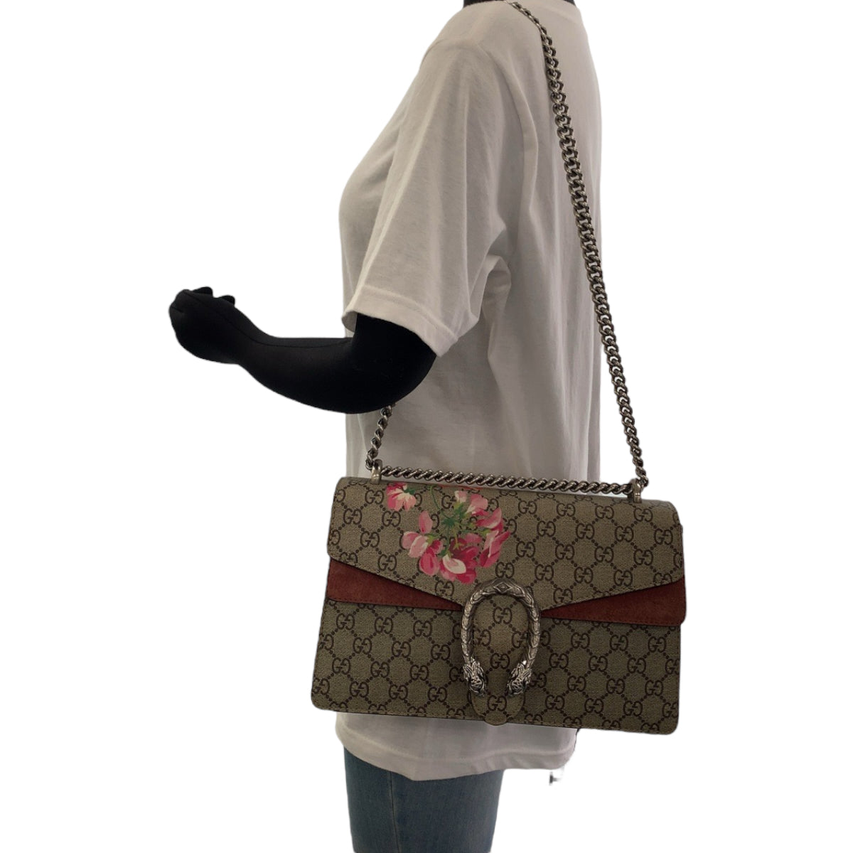 111917
GUCCI グッチ ディオニュソス ベージュ ピンク シルバー金具 GGスプリームキャンバス 400249 チェーンショルダーバッグ 肩掛け  レディース
