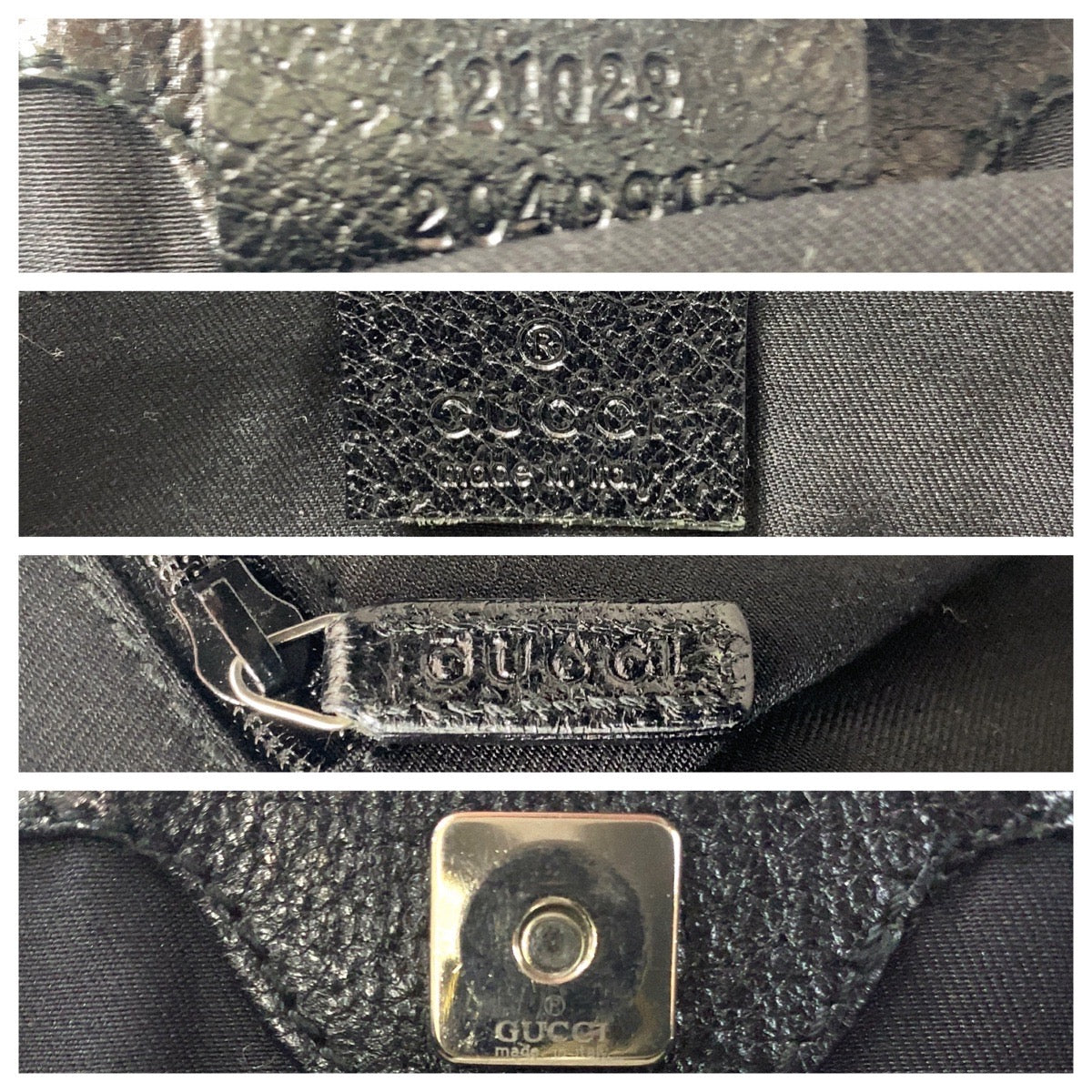 13015
GUCCI グッチ ブラック 黒 シルバー金具 GGキャンバス / レザー 121023 トートバッグ ショルダーバッグ  レディース
