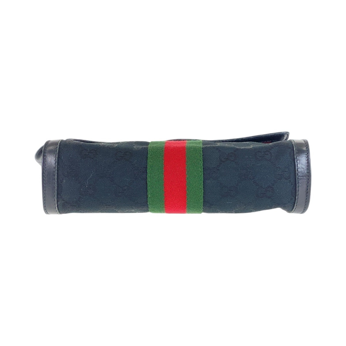 13017
GUCCI グッチ ヴィンテージ オールドグッチ シェリーライン ブラック マルチカラー ゴールド金具 GGキャンバス ショルダーバッグ クラッチバッグ  レディース