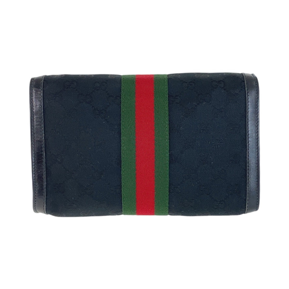 13017
GUCCI グッチ ヴィンテージ オールドグッチ シェリーライン ブラック マルチカラー ゴールド金具 GGキャンバス ショルダーバッグ クラッチバッグ  レディース