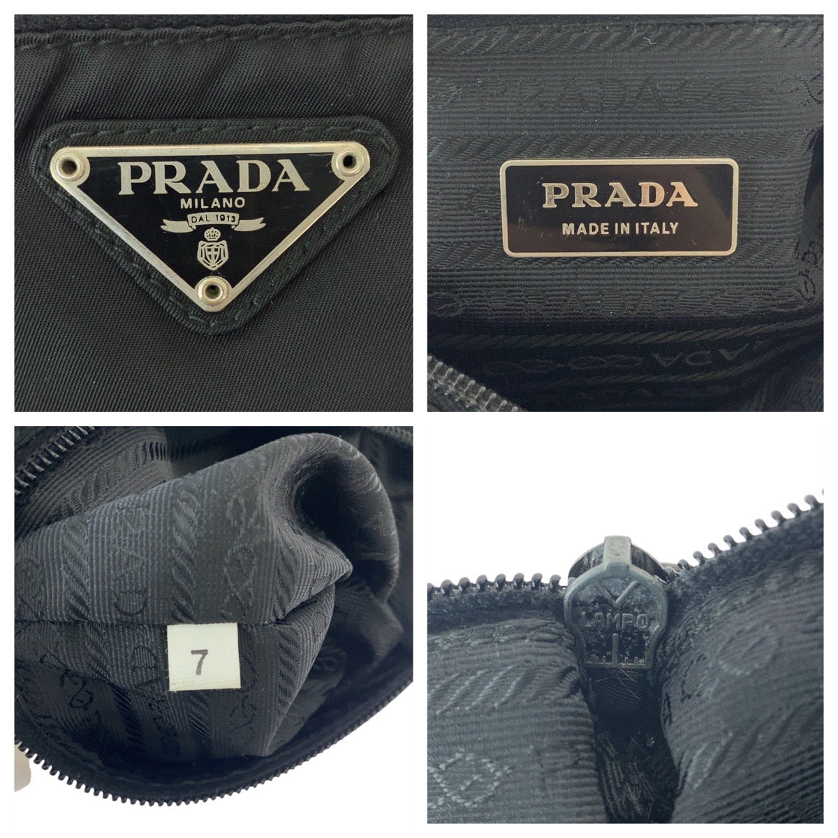 13018
PRADA プラダ テスート 三角ロゴプレート ブラック 黒 シルバー金具 ナイロン 斜め掛け ショルダーバッグ メッセンジャーバッグ  メンズ