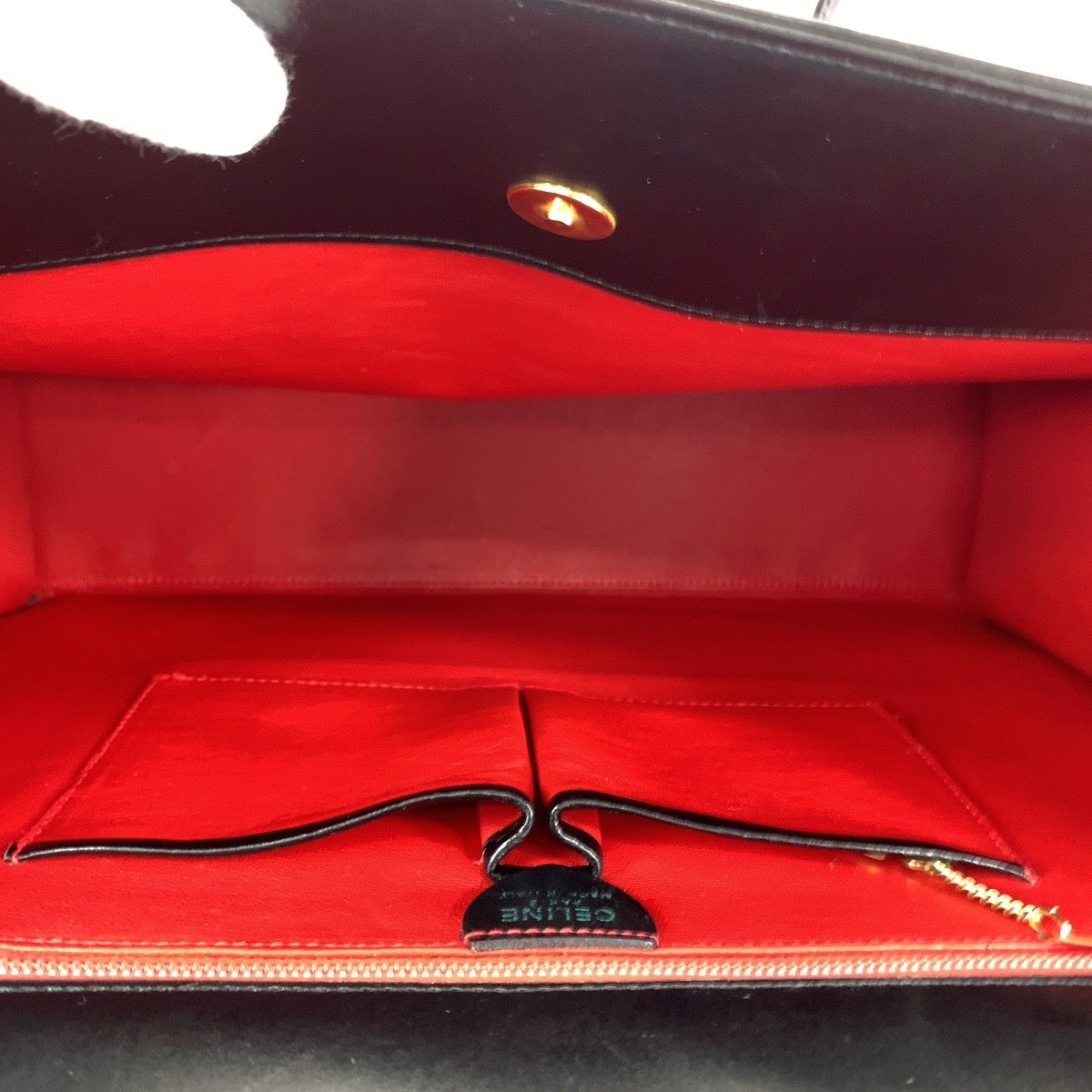 13020
CELINE セリーヌ ヴィンテージ 千柄 ブラック 黒 レッド ゴールド金具 レザー トートバッグ ハンドバッグ ショルダーバッグ  レディース ABP54