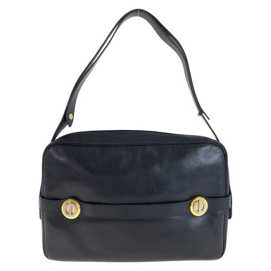 13021
Dior ディオール ブラック 黒 ゴールド金具 レザー ショルダーバッグ  レディース
