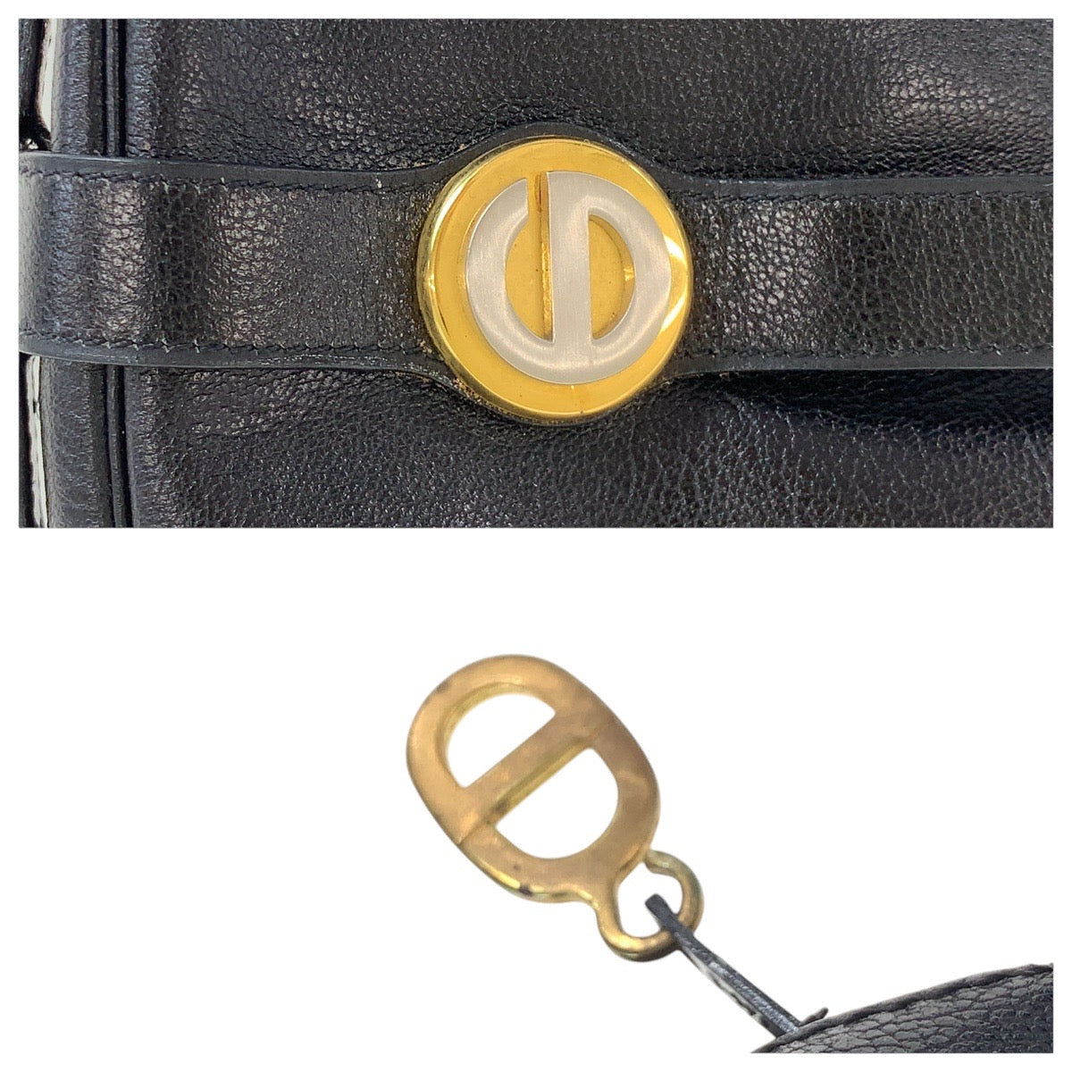 13021
Dior ディオール ブラック 黒 ゴールド金具 レザー ショルダーバッグ  レディース