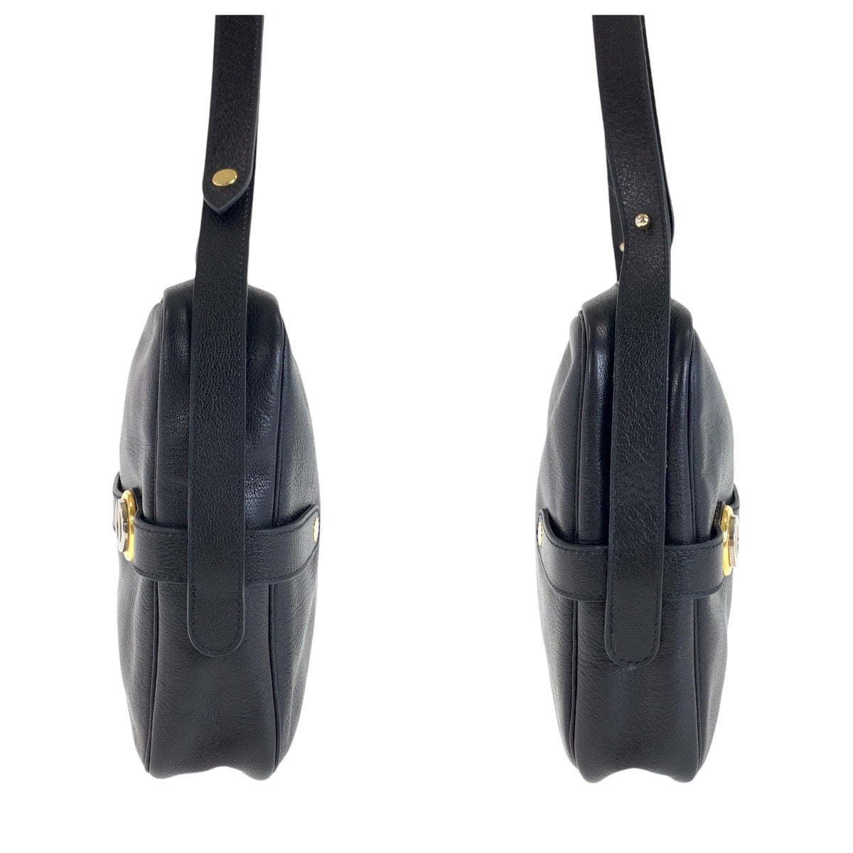 13021
Dior ディオール ブラック 黒 ゴールド金具 レザー ショルダーバッグ  レディース