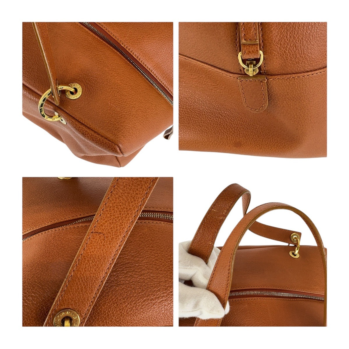 18026
BVLGARI ブルガリ ブルガリブルガリ ターンロック ブラウン ゴールド金具 レザー ハンドバッグ ボストンバッグ  レディース ABP40