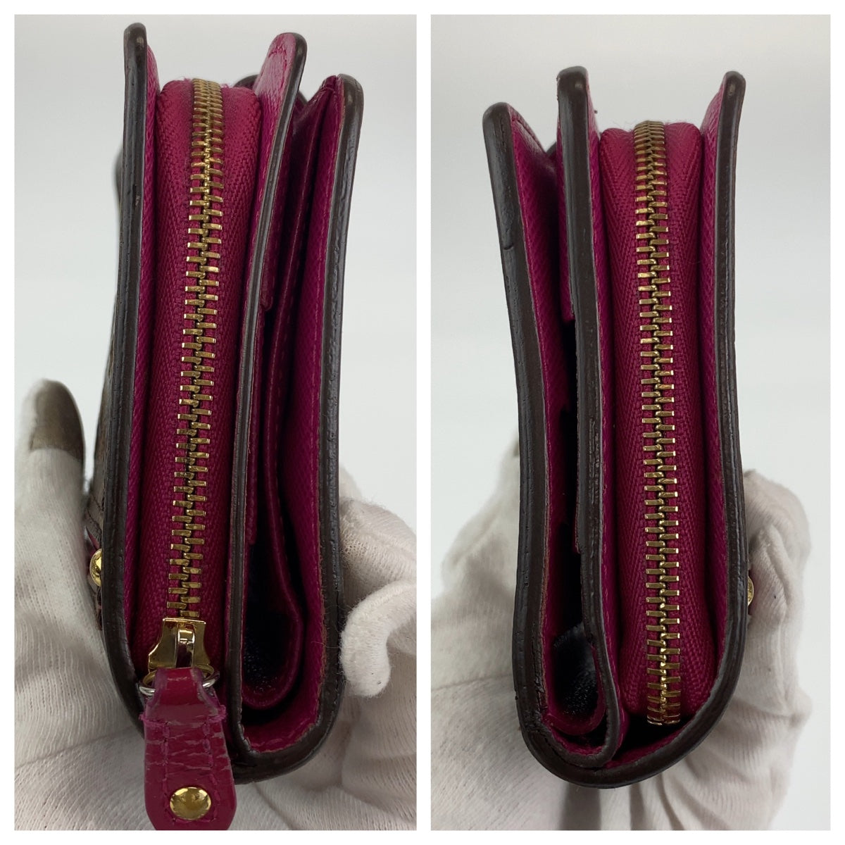 11911
LOUIS VUITTON ルイヴィトン モノグラム ペルフォ フューシャ コンパクトジップ ブラウン ピンク ゴールド金具 レザー M95188 折財布 コンパクトウォレット  レディース