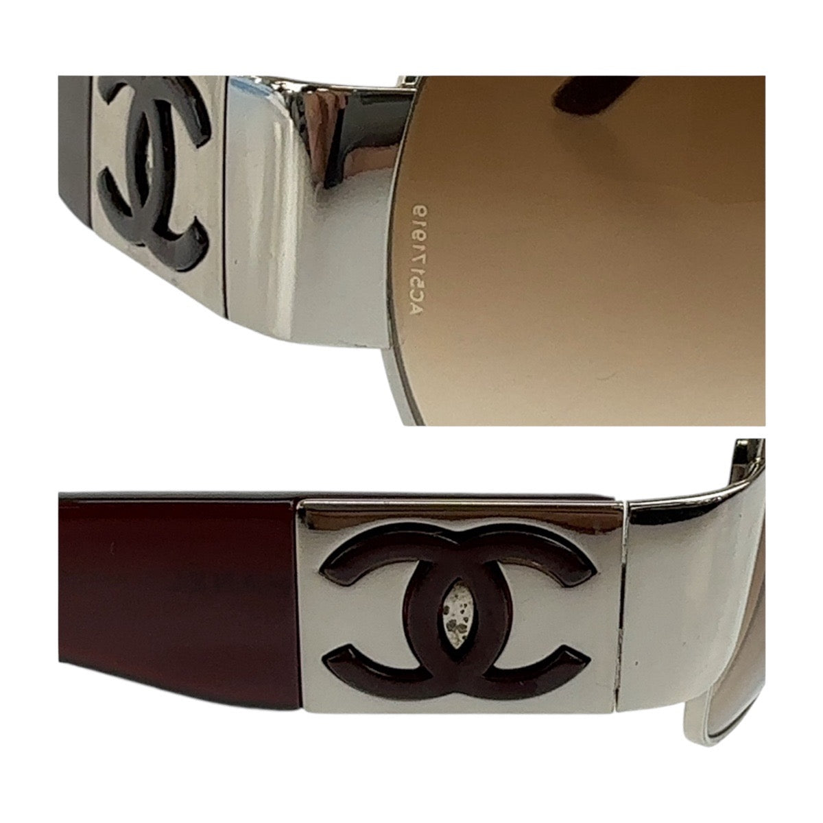13025
CHANEL シャネル ココマーク ブラウン シルバー プラスチック 4128 c259/13 64□11 125 サングラス ティアドロップ  レディース