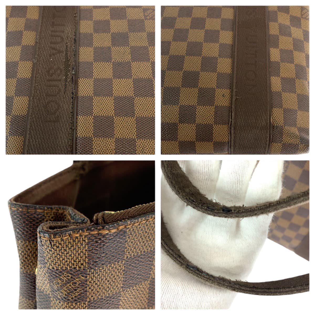 13027
LOUIS VUITTON ルイヴィトン ダミエ エベヌ カバ ボブール ブラウン ゴールド金具 PVC N52006 トートバッグ ビジネスバッグ ショルダーバッグ  メンズ