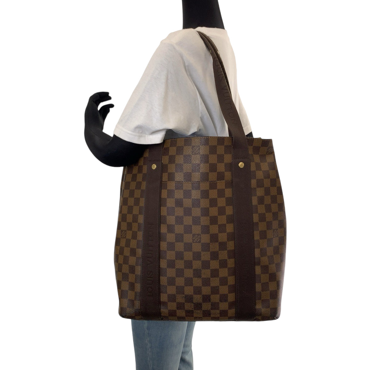 13027
LOUIS VUITTON ルイヴィトン ダミエ エベヌ カバ ボブール ブラウン ゴールド金具 PVC N52006 トートバッグ ビジネスバッグ ショルダーバッグ  メンズ