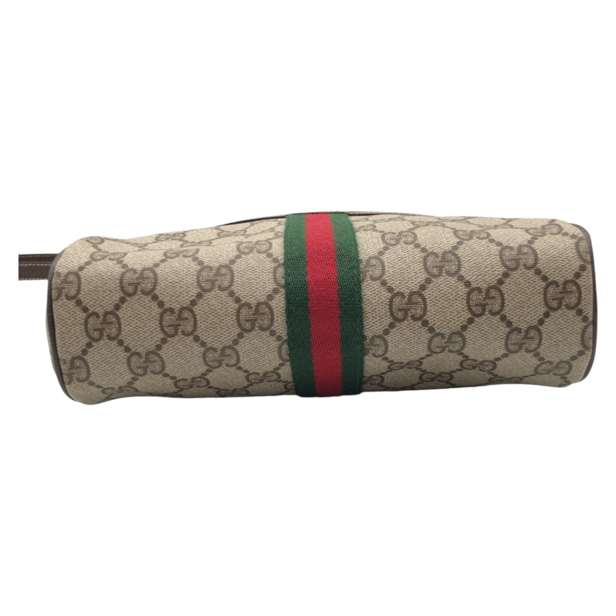 GUCCI グッチ ヴィンテージ シェリーライン GG柄 ブラウン ゴールド金具 PVC 斜め掛け ショルダーバック ポシェット  レディース