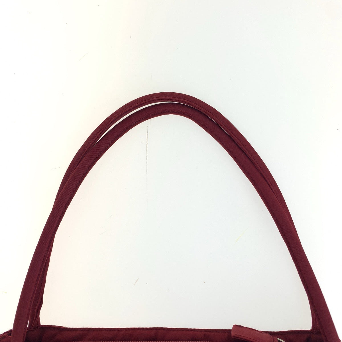 13028
PRADA プラダ テスート 三角ロゴプレート レッド シルバー金具 ナイロン トートバッグ ショルダーバッグ  レディース