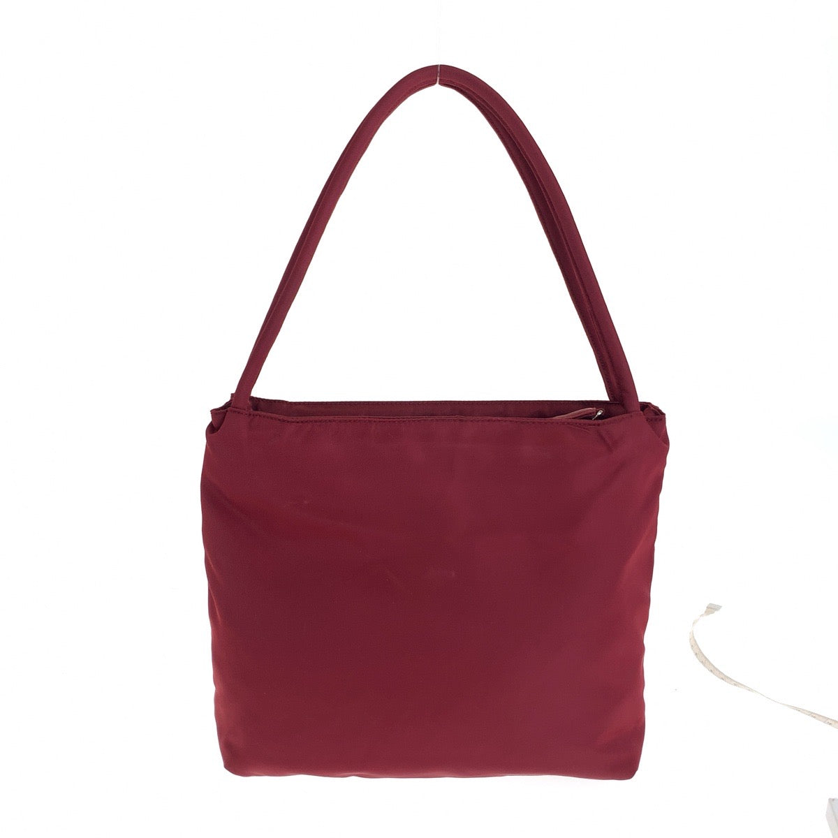 13028
PRADA プラダ テスート 三角ロゴプレート レッド シルバー金具 ナイロン トートバッグ ショルダーバッグ  レディース
