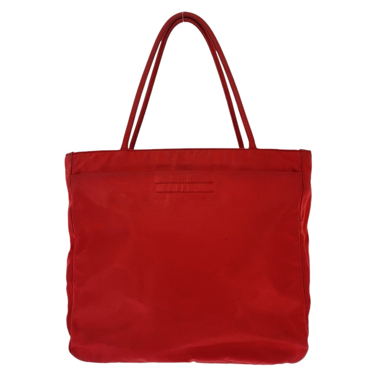11909
PRADA プラダ テスート 三角ロゴプレート レッド ナイロン トートバッグ ハンドバッグ  レディース