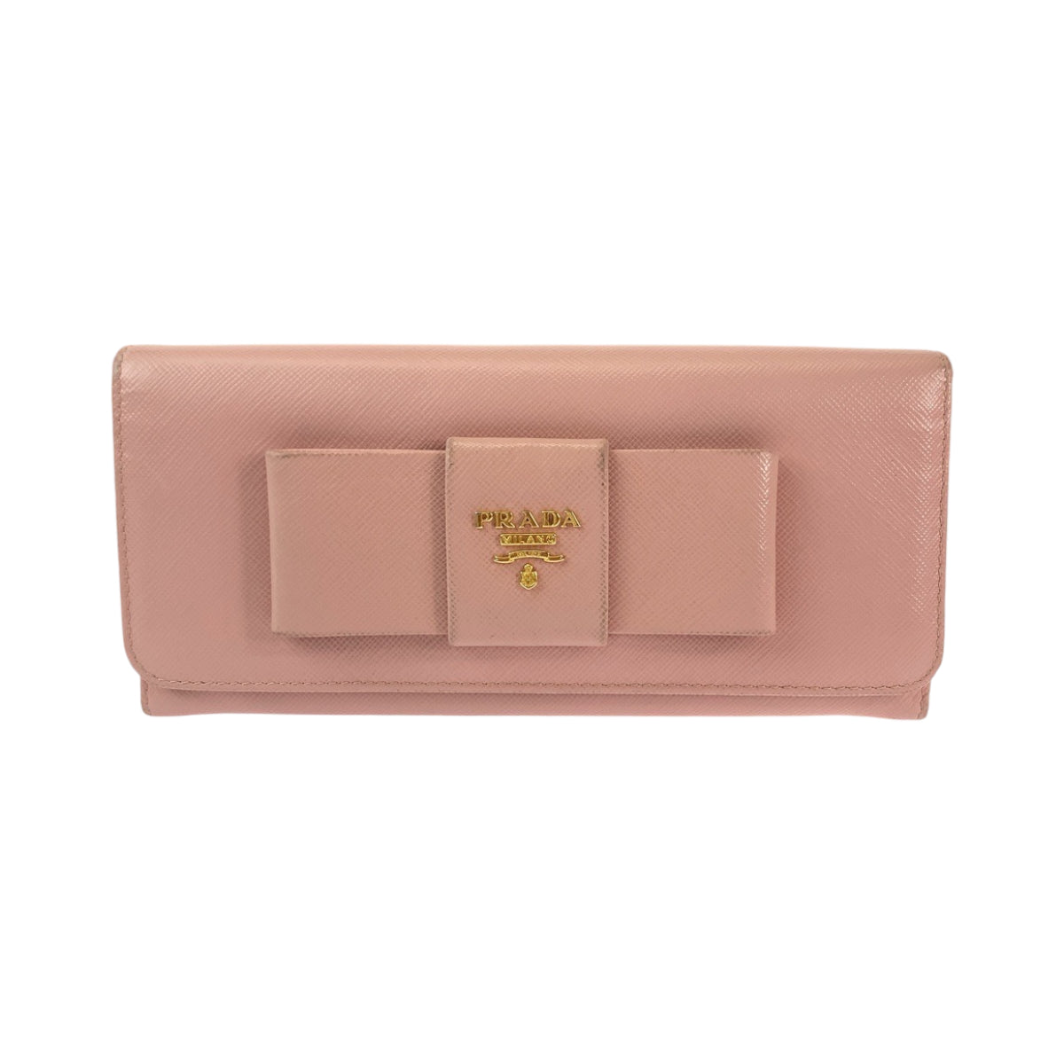 111908
PRADA プラダ サフィアーノ リボン ピンク ゴールド金具 レザー 長財布 ロングウォレット  レディース