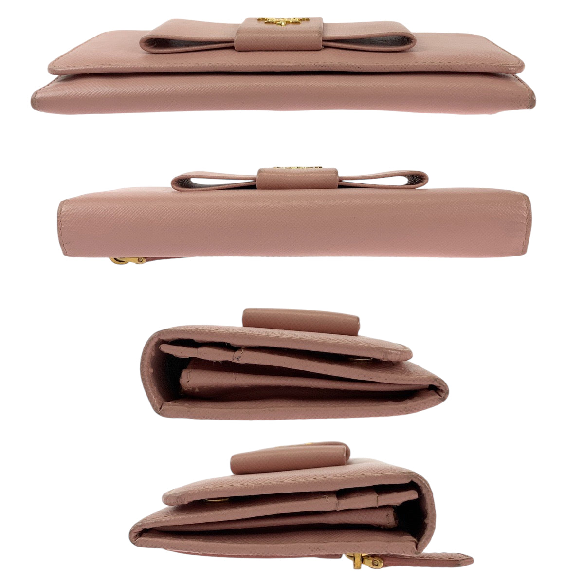 111908
PRADA プラダ サフィアーノ リボン ピンク ゴールド金具 レザー 長財布 ロングウォレット  レディース