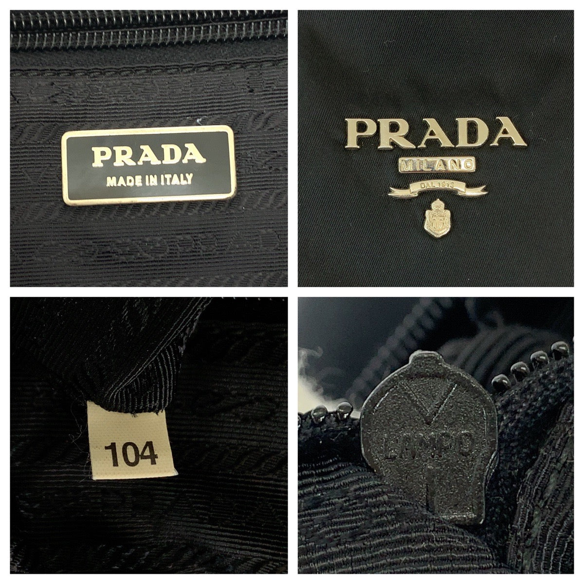 13030
PRADA プラダ テスート 三角ロゴプレート フリンジ ブラック 黒 シルバー金具 ナイロン BR3920 トートバッグ ショルダーバッグ  レディース