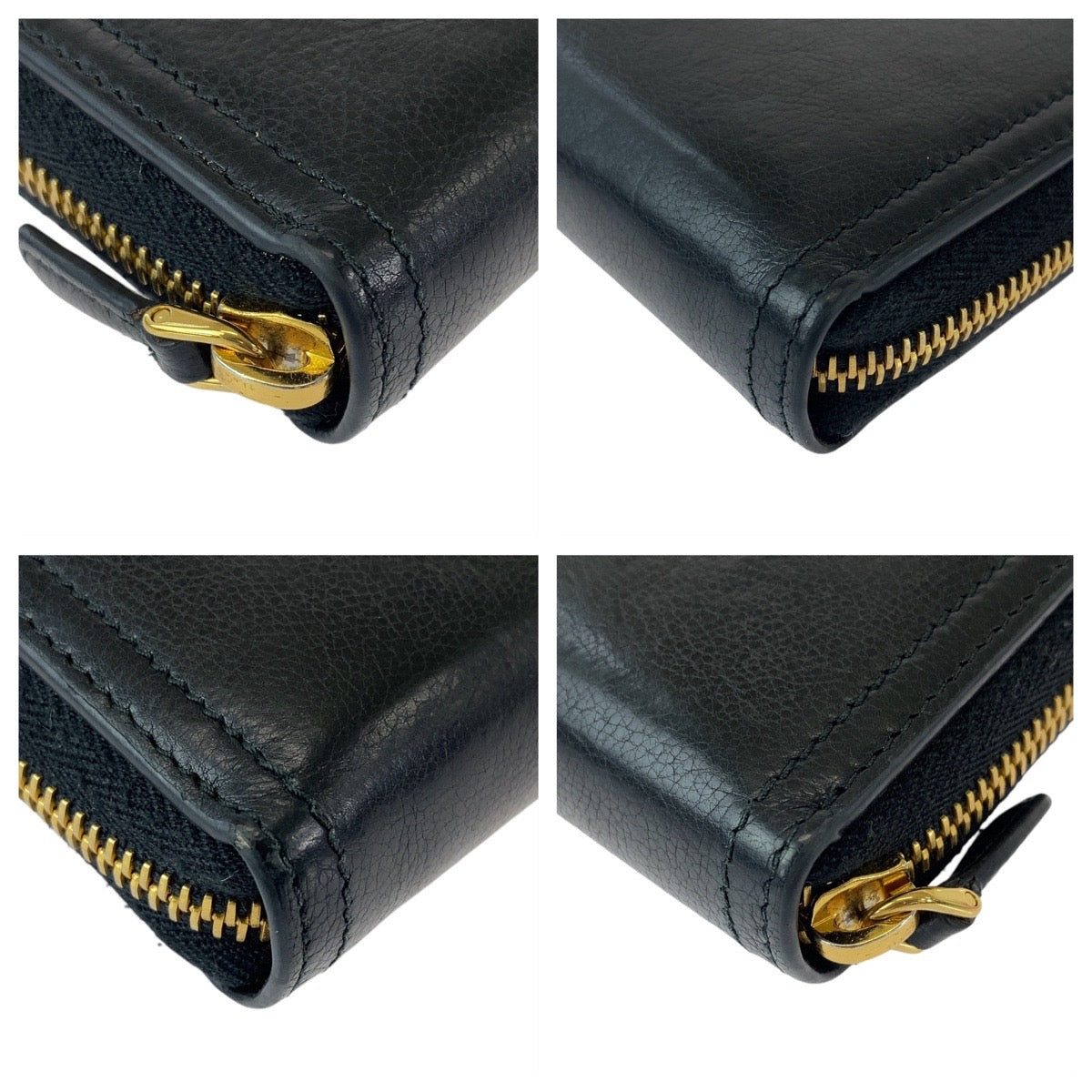 12809
PRADA プラダ リボン ブラック 黒 ゴールド金具 レザー 長財布 ロングウォレット  レディース