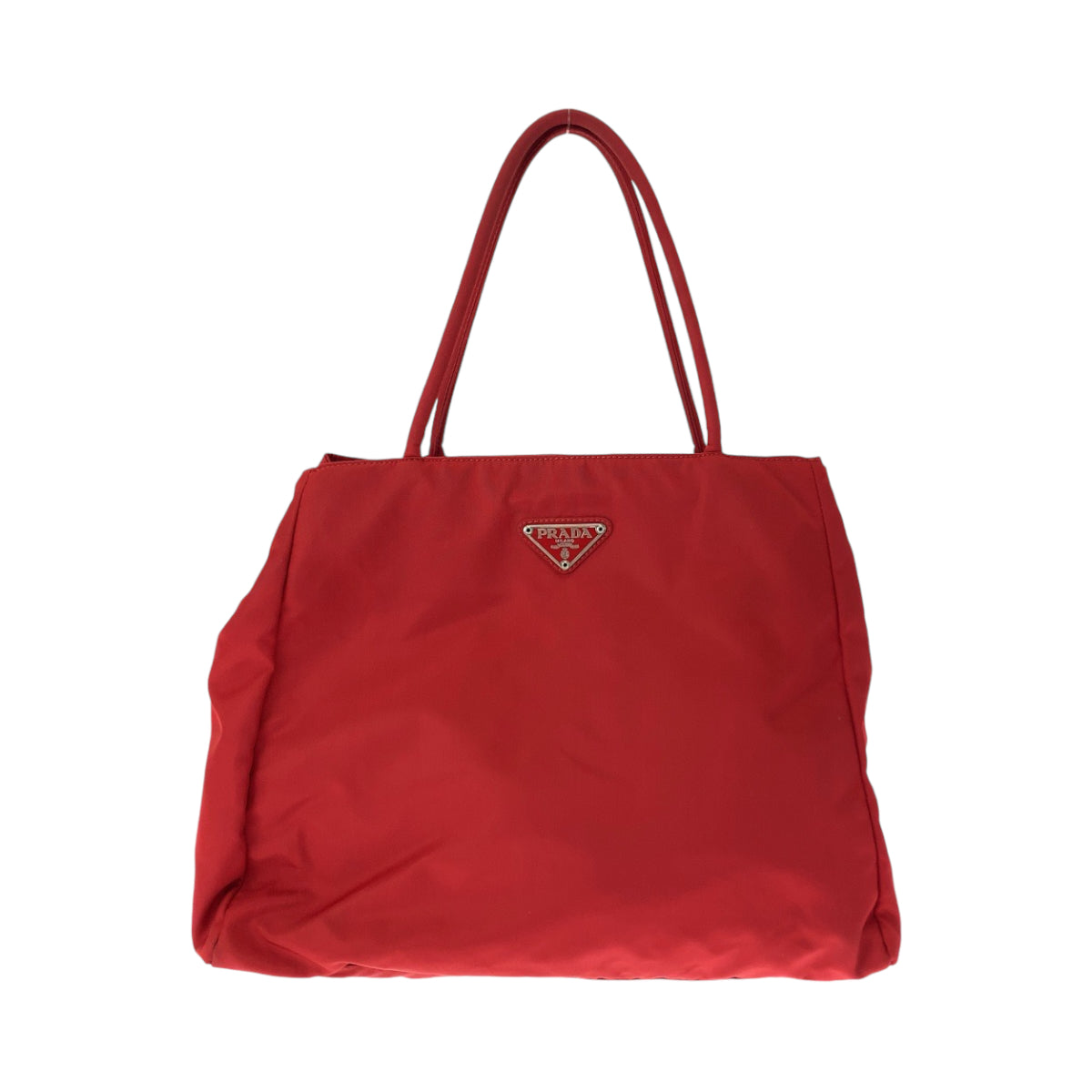 12815
 PRADA Prada Tessuto Triangle Logo Plate Red Nylon B3864 Tote Bag Shoulder Bag Women's