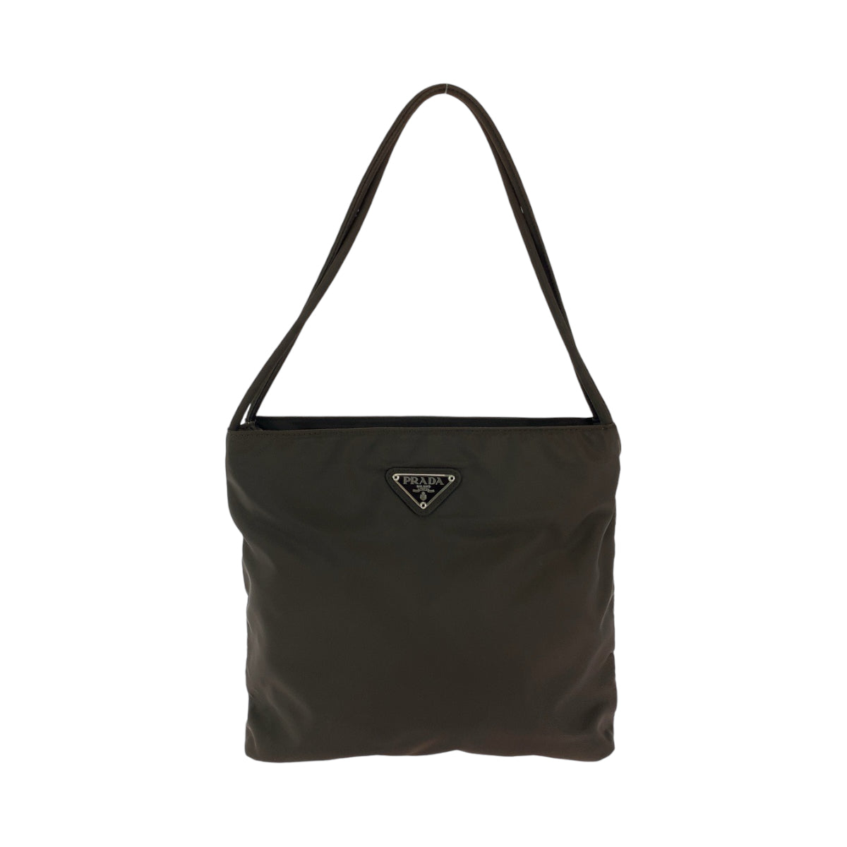 111907
PRADA プラダ テスート 三角ロゴプレート ブラウン シルバー金具 ナイロン トートバッグ ショルダーバッグ  レディース