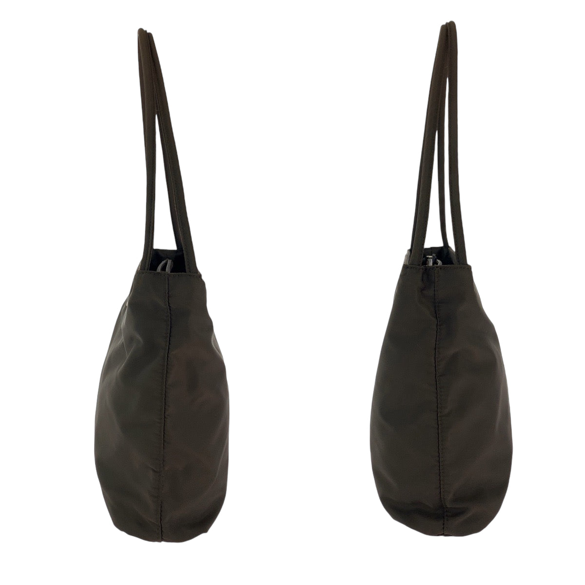 111907
PRADA プラダ テスート 三角ロゴプレート ブラウン シルバー金具 ナイロン トートバッグ ショルダーバッグ  レディース