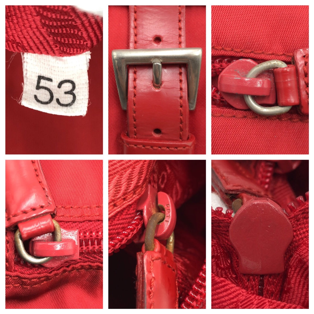 PRADA Prada Tessuto Triangle Logo Red Nylon Crossbody Shoulder Bag Pochette for Women