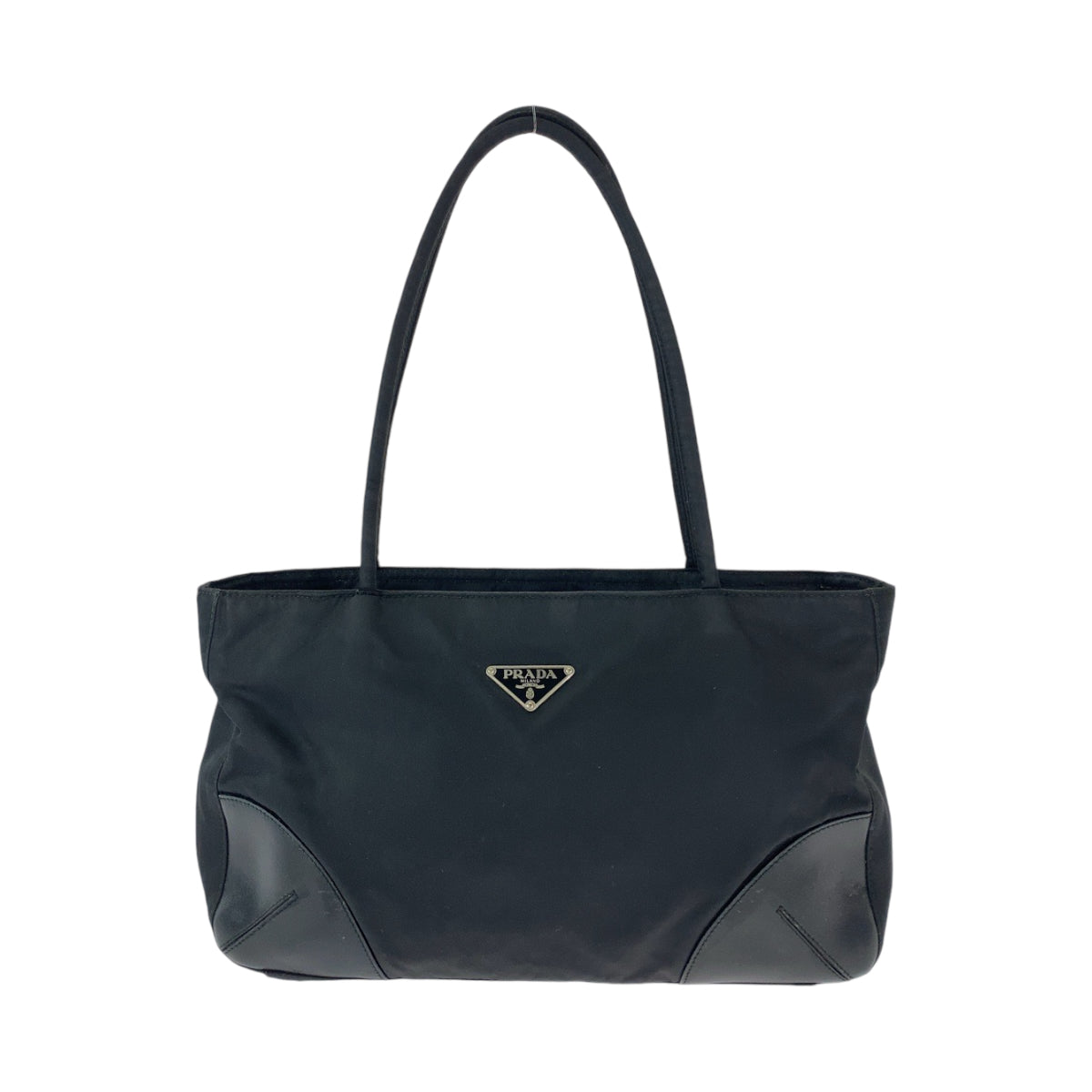 13032
PRADA プラダ テスート 三角ロゴプレート ブラック 黒 シルバー金具 ナイロン トートバッグ ハンドバッグ ショルダーバッグ  レディース